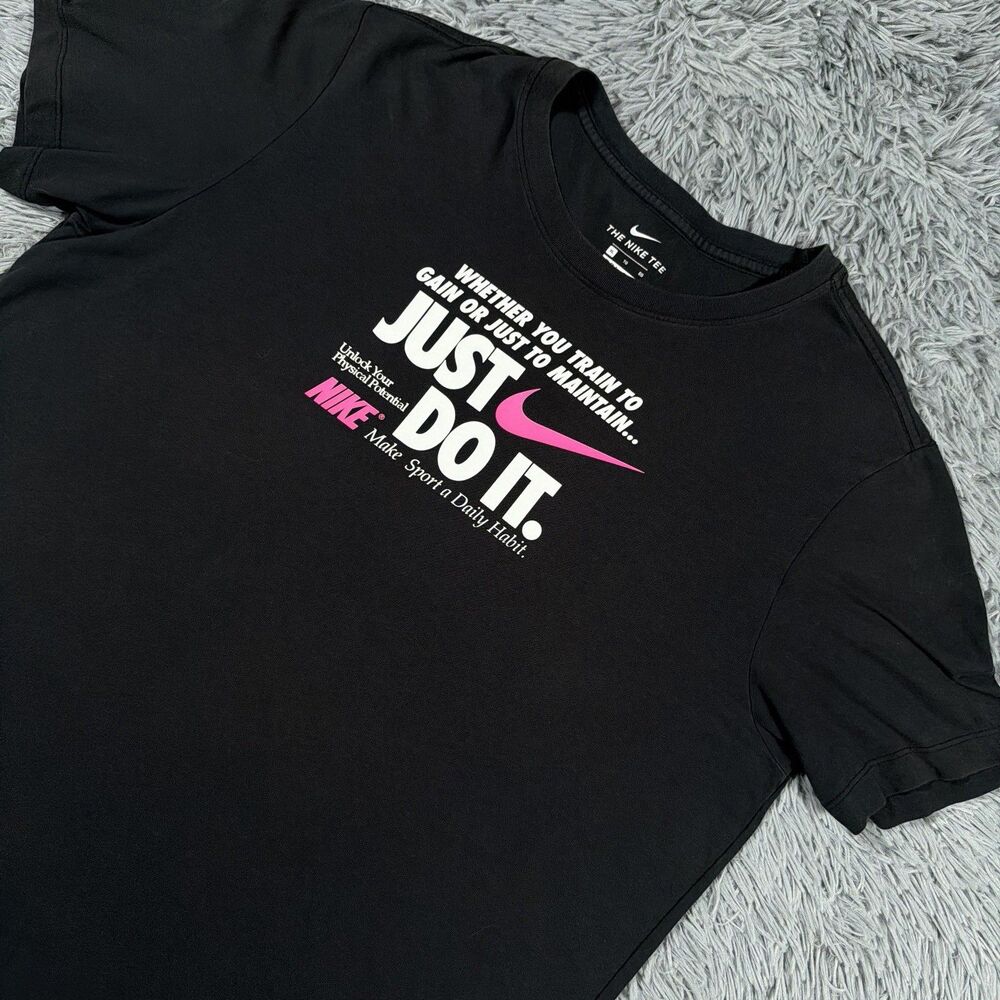 Nike Shirt Extra Large Black Dri-Fit Just Do It Center Sportswear Pullover Mens
